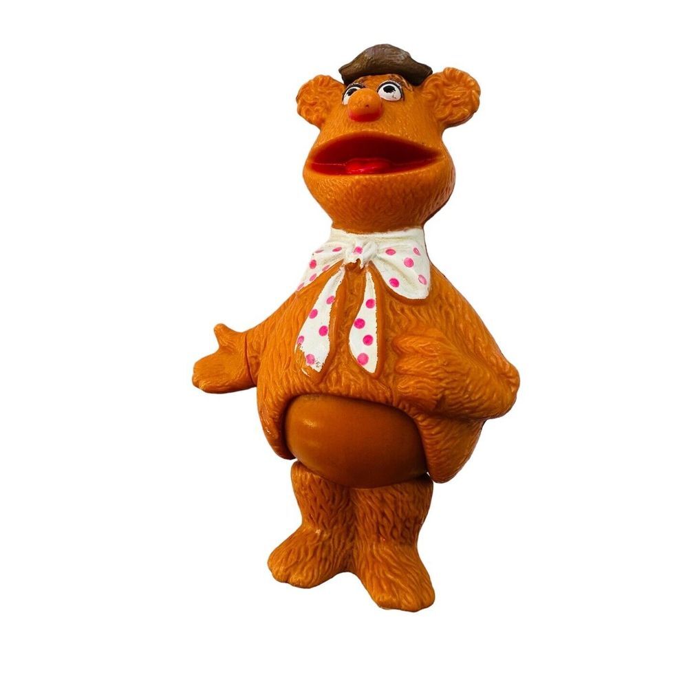 Muppet Show Fozzie Bear Collectible Figure‎ Stick Puppet Henson Toy Vintage 1978